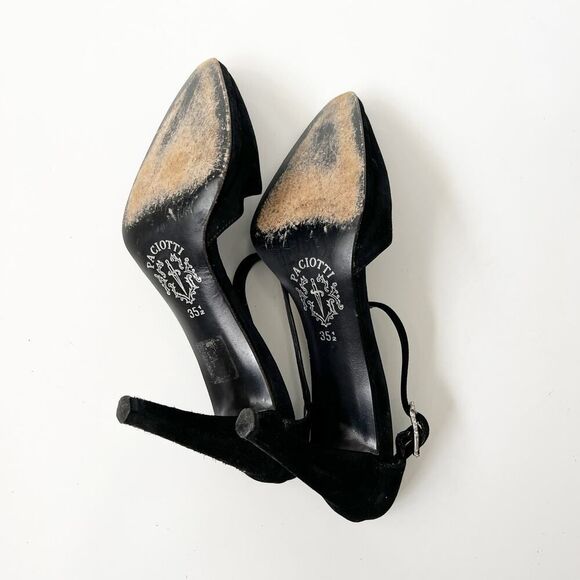 Cesare Paciotti Black Suede Pointed Toe Stiletto Pumps Dagger Heels Size 35.5 - Picture 7 of 8